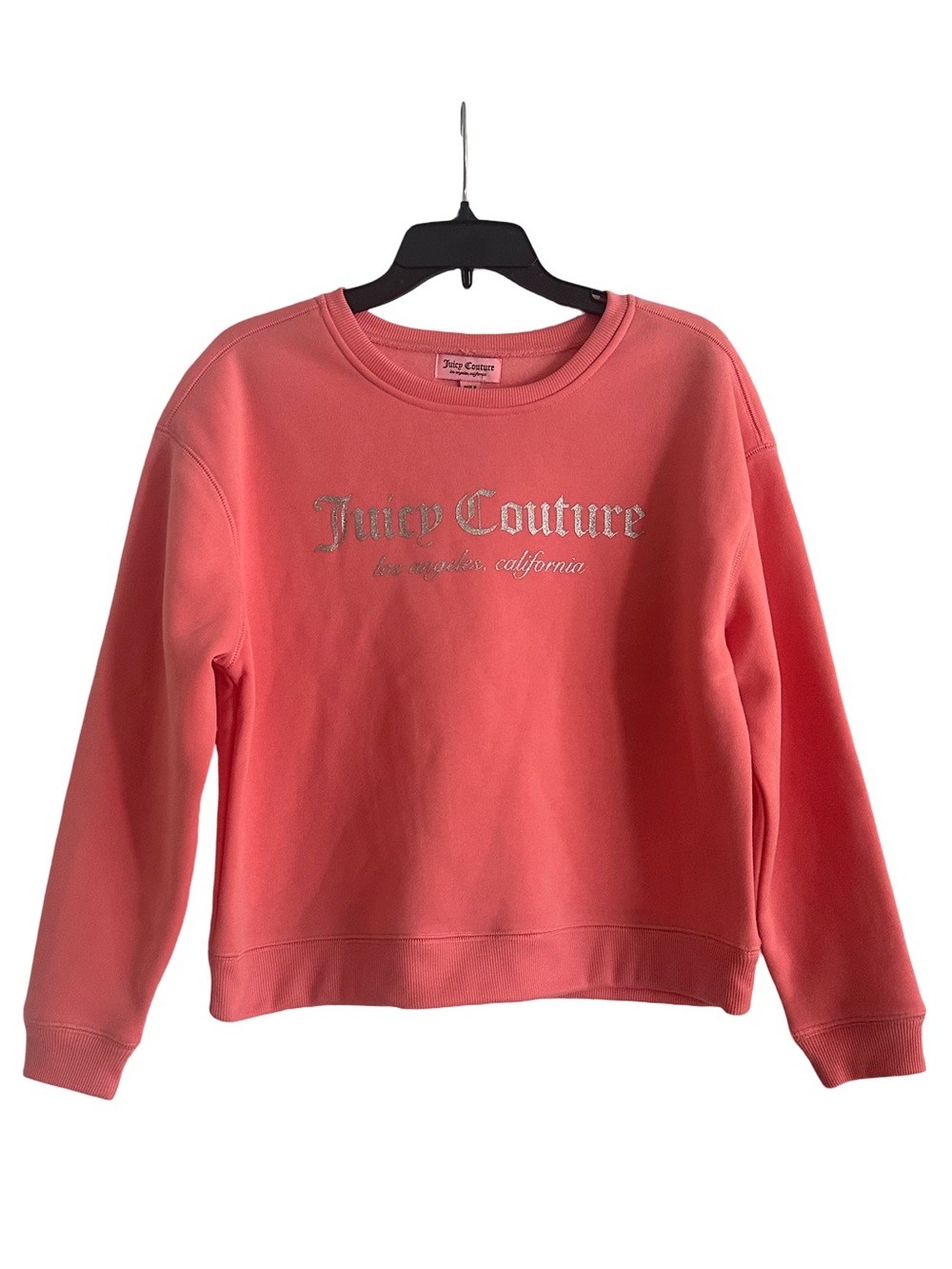 NWT Juicy Couture Pink Coral "Strawberry Ice" Soft Sweatshirt with Silver Logo